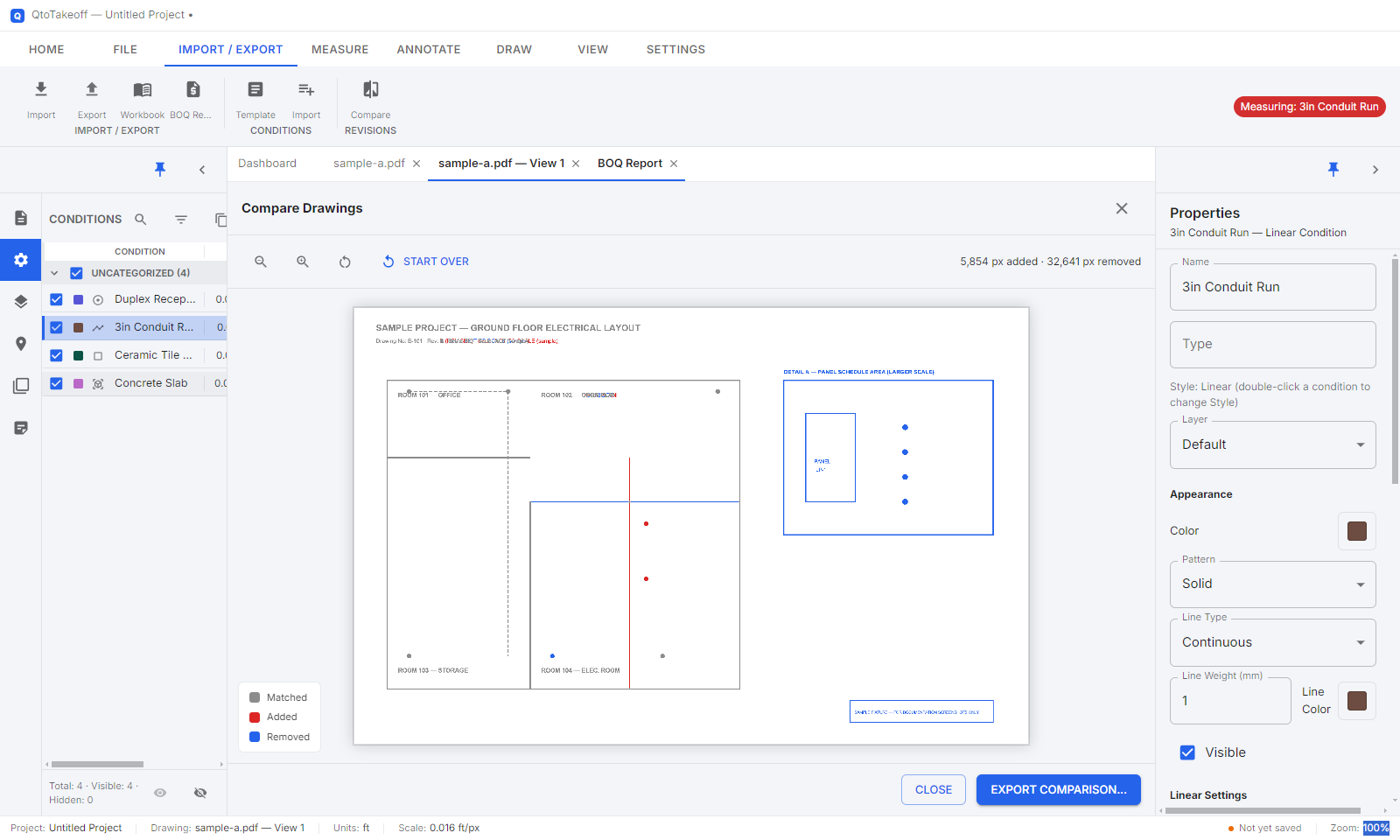 Drawing Compare review screen